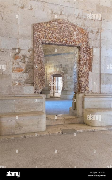 Interior of Castel del Monte, Andria, Italy Stock Photo - Alamy