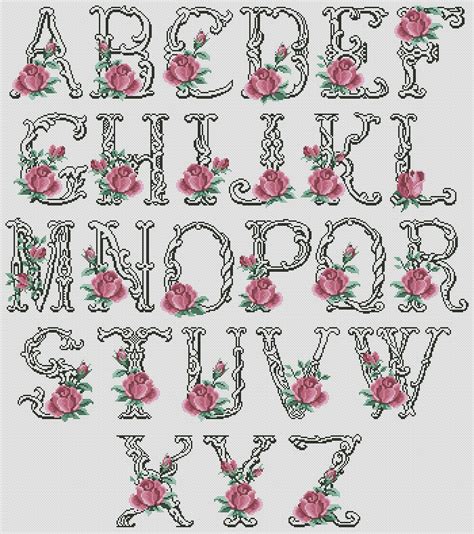 Floral Alphabet Cross Stitch Patterns