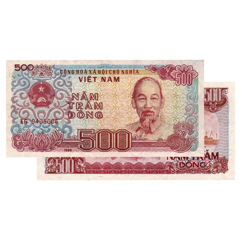 500 Vietnamese Dong Banknotes 1988 Vnd Uncirculated Great American