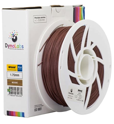 Filamento PLA Wood Mogno DynaLabs 1 75mm 1kg Loja 3D