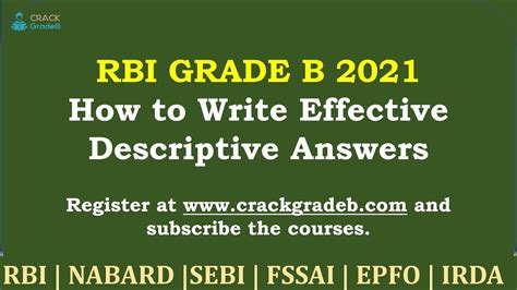 How To Write Effective Descriptive Answers RBI Grade B Phase 2 YouTube