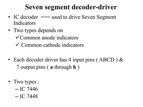 Seven Segment Decoders Ppt