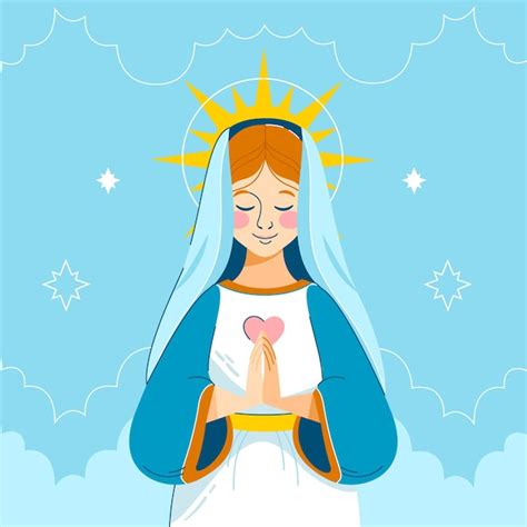 Free Vector Hand Drawn Immaculate Conception Illustration