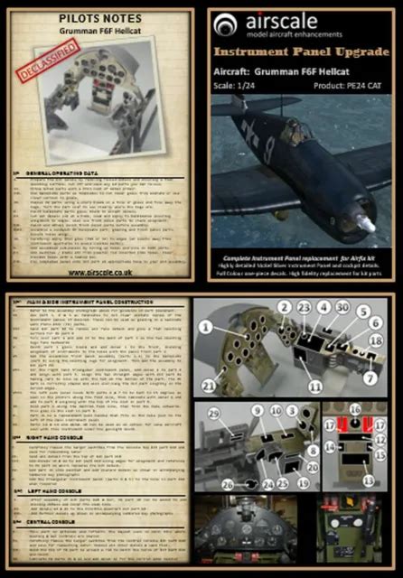 GRUMMAN F6F HELLCAT Cockpit Upgrade Airfix 1 24 Scale PE24 CAT EUR 29