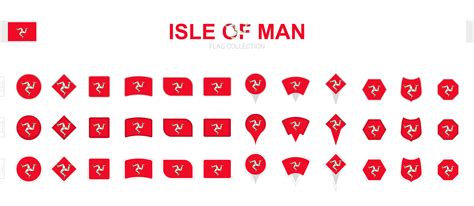 Large Collection Of Isle Of Man Flags Of Various Shapes And Effects