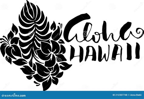 Mano Dibujada Frase Aloha Hawaii Con Patr N Floral Dise O Moderno De