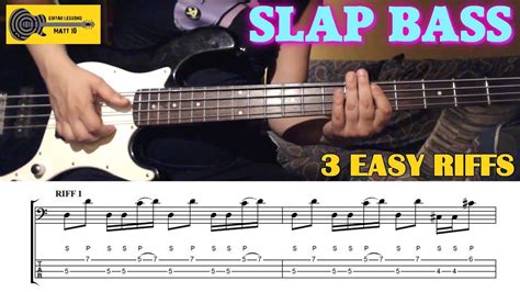 Slap Bass Riffs For Beginners 3 Easy Slap Bass Lines Riffs Bass Lesson Tutorial With Tabs