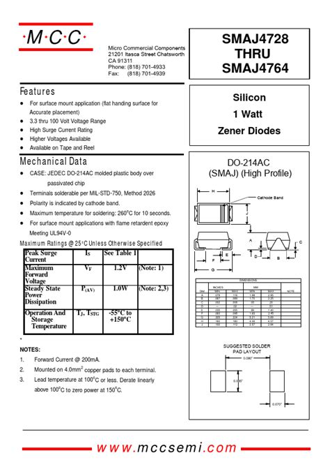 Smaj Datasheet Pdf Mcc