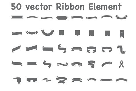 50 Ribbon Vector Elements Graphic by ResumeFabs · Creative Fabrica