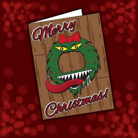 Dandd Christmas Card Dungeons And Dragons Mimic Wreath Digital Etsy