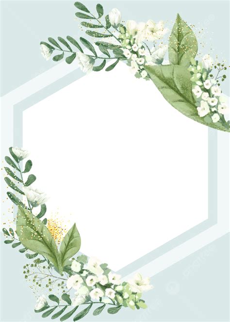 Green Flowers And Elegant Border Background Wallpaper Image For Free