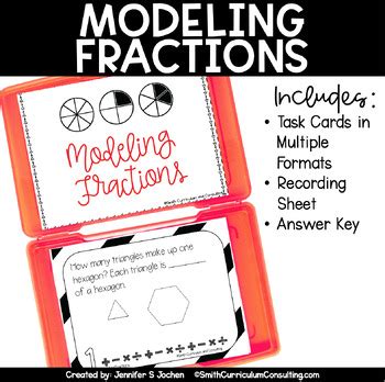 Modeling Fractions Task Cards TEKS 3 3a Math Intervention Test Prep