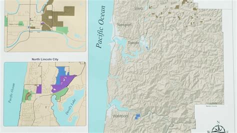 Close up tilt up of map of Siletz Oregon | ClipStock