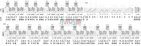 红玫瑰吉他谱陈奕迅c调原版六线谱《红玫瑰》吉他弹唱教学 简谱网