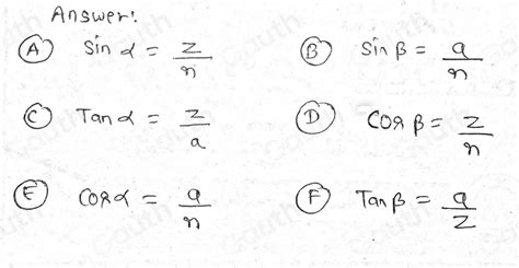 Solved Halle las razones trigonométricas seno coseno y tangente del