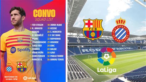 Barcelona Announce Squad For The Match Against RCD Espanyol