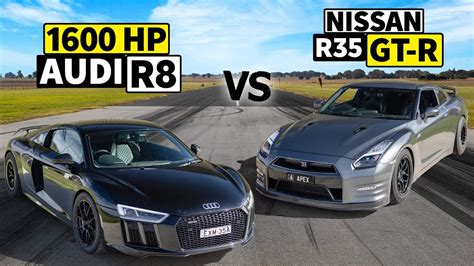 Same Speed Shop Drag Duel Hp R Gt R Vs Hp Audi R Youtube