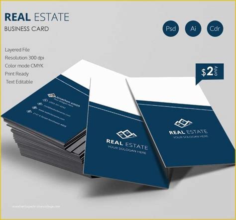 Free Real Estate Business Card Templates for Word Of Real Estate ...