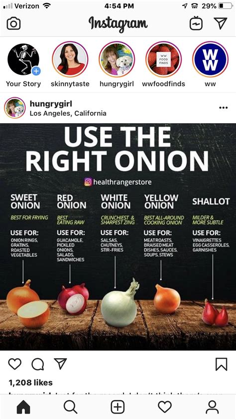 Onion Chart For Cooking