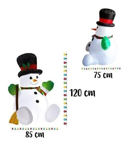 Inflable Navideño Muñeco Nieve Escoba Luz Led 1 20 Mts Meses sin