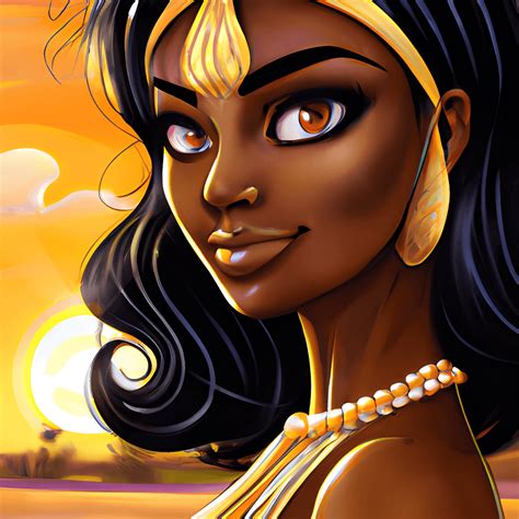 Preciosa Caricatura De Disney De Piel Oscura De Cleopatra Creative