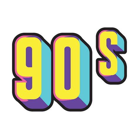 90s Number Font 11207970 Vector Art At Vecteezy