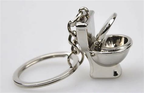 5pcslot Funny Novelty Closestool Design Keychainkeyring Key Chain Fashion Metal Key Ring Key