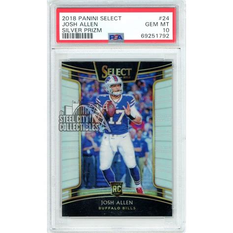 Josh Allen 2018 Panini Select Silver Concourse Rookie Card 24 Psa 10