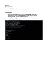 DAD 220 Module 3 Major Activity Database Documentation Docx DAD 220