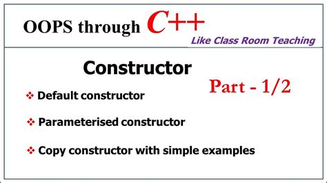 Constructor In C Types Oops In C Lec Bhanu Priya Youtube