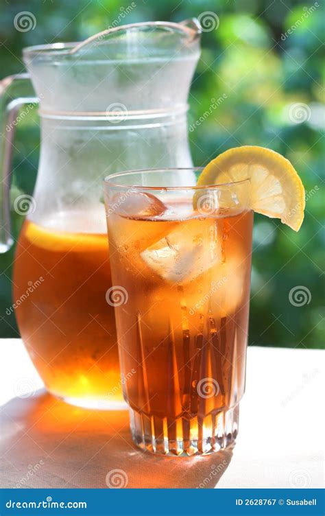 Glass Of Cold Ice Tea Stock Image Image Of Outdoors Beverage 2628767