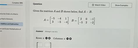 Solved Complete Question Show Examples Watch Video Given The