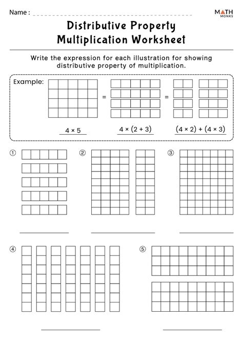 Distributive Property Of Multiplication Worksheets Math Monks