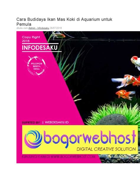 Cara Budidaya Ikan Mas Koki Di Aquarium Untuk Pemula Pdf