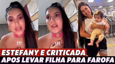 Estefany Boro Rebate Cr Ticas Ap S Levar Filha De Meses Para Farofa