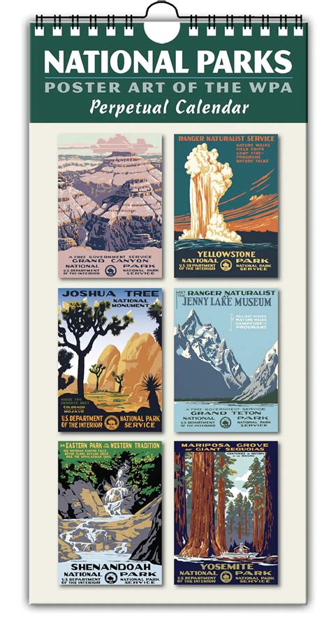 National Parks Poster Art Of The Wpa Perpetual Calendar Discovernw Org