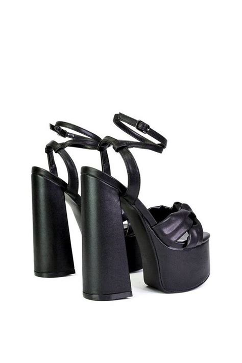 Heels Faylinn Ankle Strap Super Chunky Block High Heel Platform