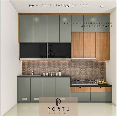 Model Kitchen Set Minimalis Kombinasi Warna Portu Interior