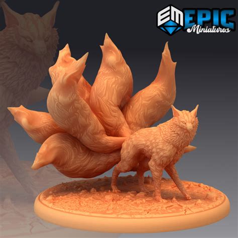 D Printable Nine Tailed Fox Spirit Kitsune Japanese Yokai By Epic