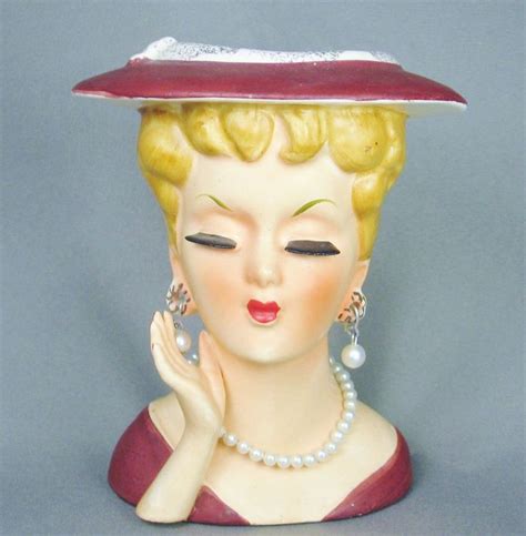 Vintage Lee Wards Exclusive Japan Porcelain Lady Head Vase Head Vase