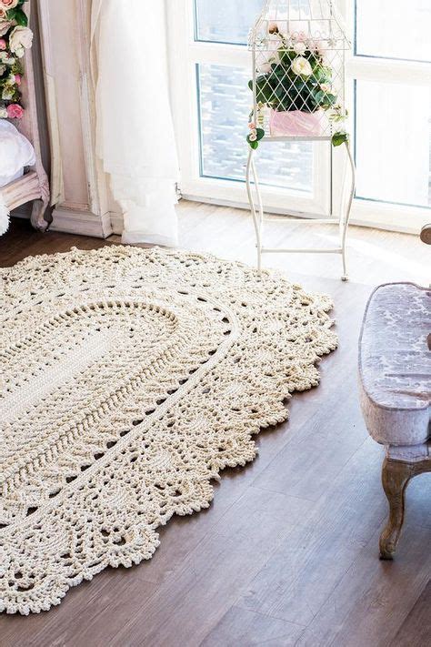 Big Crochet Rug Oval Area Rug In Doily Rug Etsy