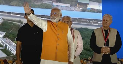 Pm Modi Inaugurates Haryana Section Of Dwarka Expressway