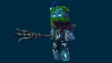 Drowned trident rome model - Minecraft Fan Art (45035131) - Fanpop