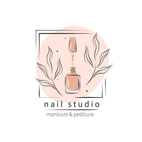 Logotipo de estudio de uñas esmalte de uñas Vector Premium