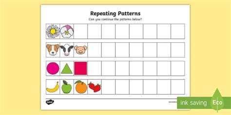 Repeating Patterns Worksheet Worksheet Teacher Made