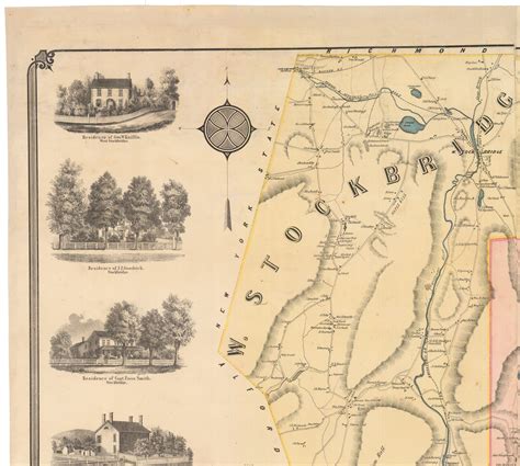 Em Woodford Wall Map Of Stockbridge And West Stockbridge