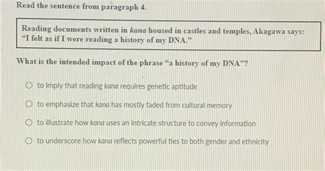 Solved Read The Sentence From Paragraph 4 Reading Documents Chegg