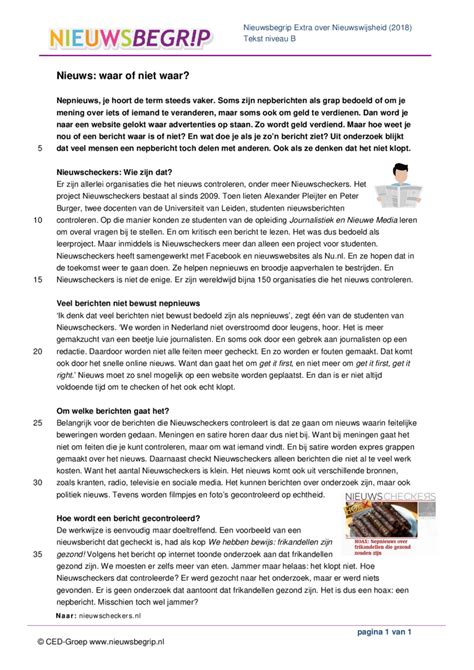 NBExtraNieuwswijsheid 2018 TekstB Pdf Nieuwsbegrip