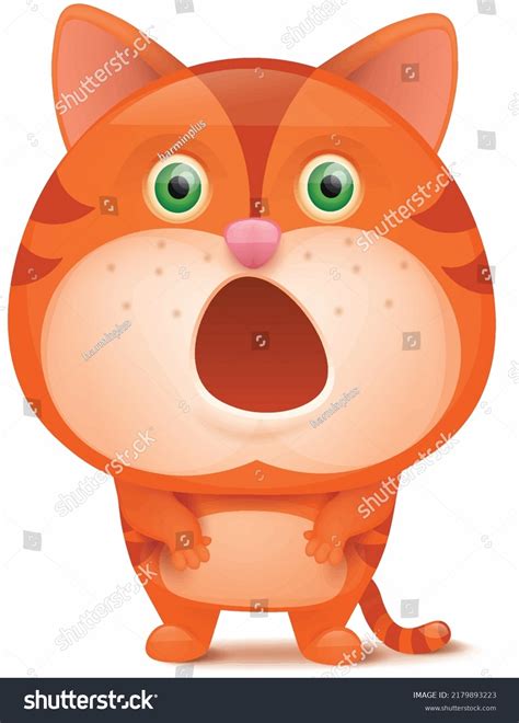 Cute Orange Cat Cartoon Characters Fun Stock Vector Royalty Free