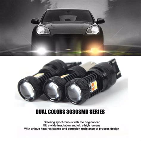 Dual Color White Amber 3157 LED DRL Switchback Turn Signal Parking